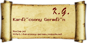 Karácsony Germán névjegykártya